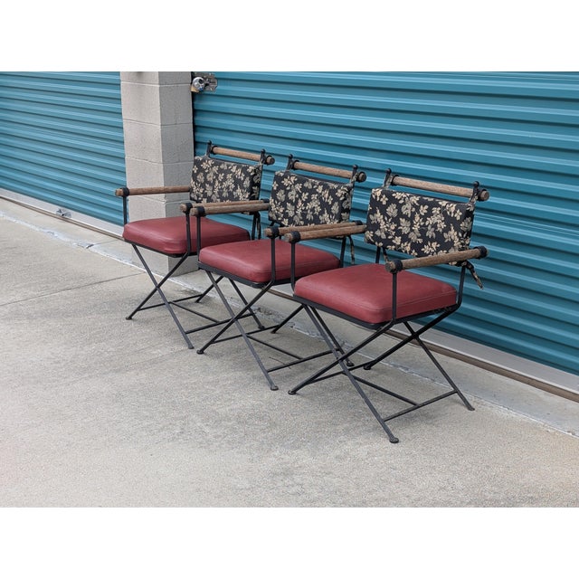 A striking set of three vintage Cleo Baldon-style lounge chairs that perfectly blend California casual with sculptural...