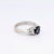 Late 20th Century 18k White Gold Ring With Gia Round Blue Sapphire & Trillion Diamonds - Size 5.5 For Sale - Image 9 of 9