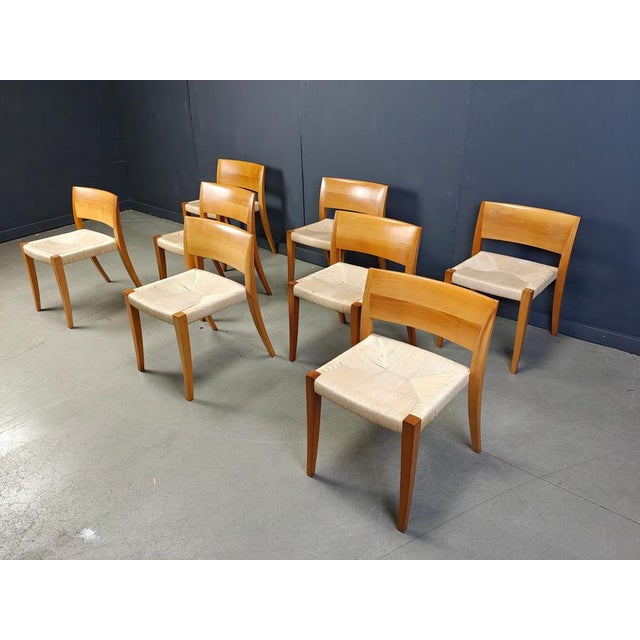Ticino Dining Chairs by Bruno Reichlin for Molteni, 1990s, Set of 8 For Sale - Image 9 of 13