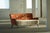 1950s Mid-Century Modern Danish Curved Sofa in Floral Fabric and Lambswool, 1960s For Sale - Image 5 of 17