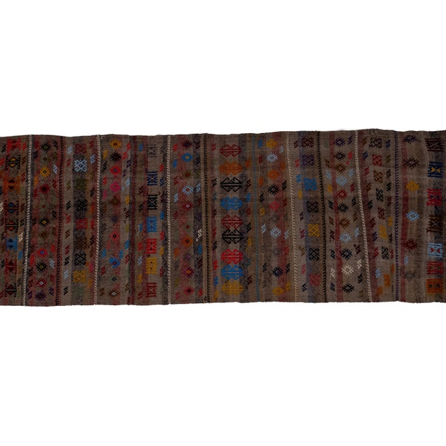 Vintage Turkish Jajim Kilim Runner 3'3" X 9'3" For Sale In Philadelphia - Image 6 of 12
