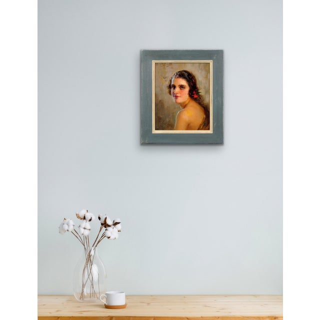 Edouard Bisson, The Afterglow, Oil on Board, 1910, Framed For Sale - Image 13 of 18