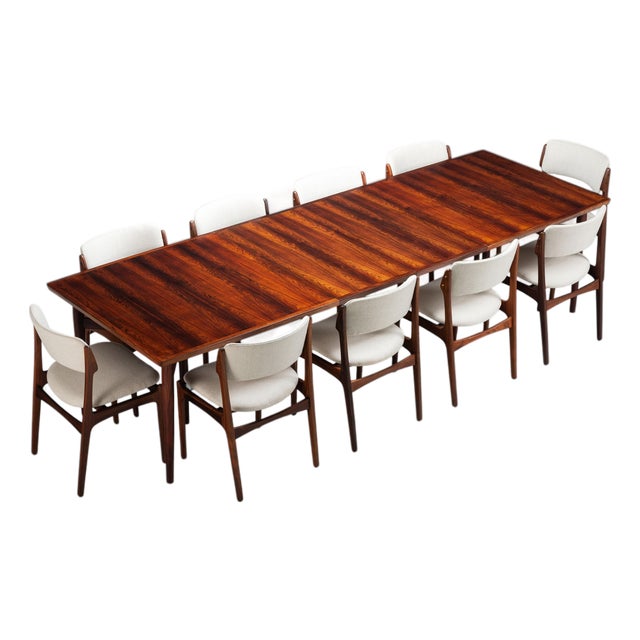 Large Model 201 Dining Table in Rosewood by Arne Vodder for Sibast, Denmark, 1960s For Sale