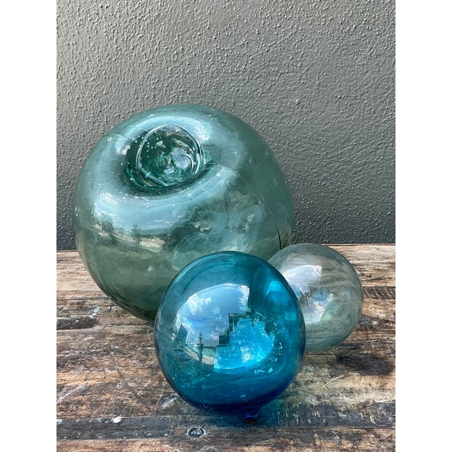 Vintage Japanese Glass Buoys - Set of 5 For Sale In West Palm - Image 6 of 12