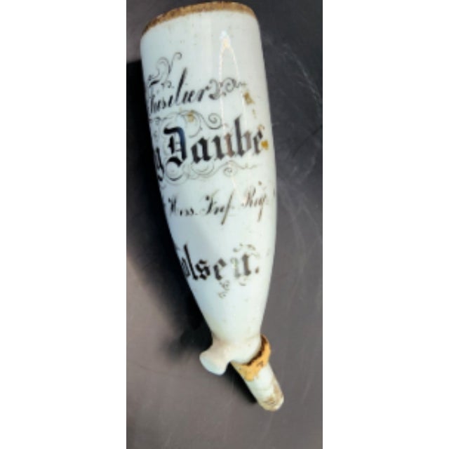 Incredible Antique Porcelain Pipe Bowl W/ Rare Soldier's Name and Company For Sale - Image 4 of 11