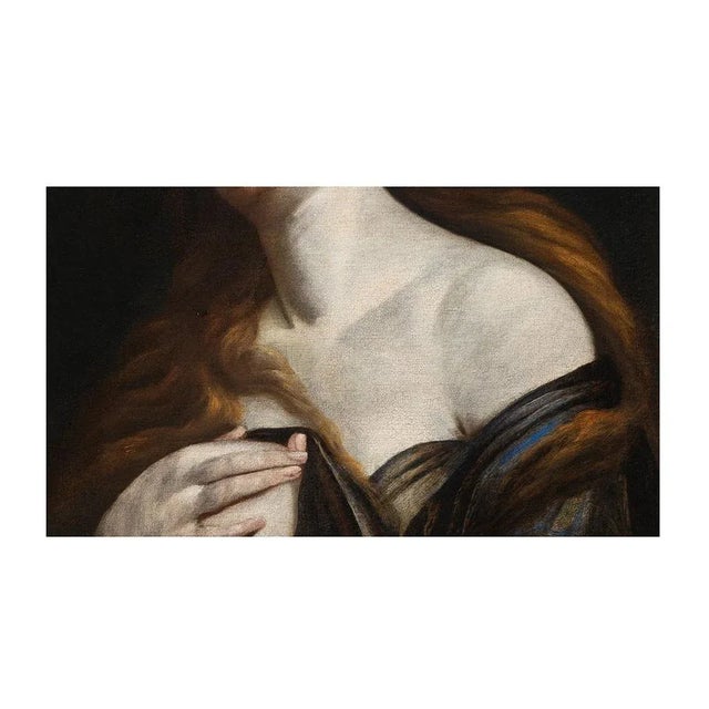 Andrea Vaccaro, Penitent Magdalene, Oil on Canvas, 17th Century, Framed For Sale - Image 6 of 9