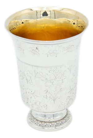 Silver Cup with Engraved Floral Motifs