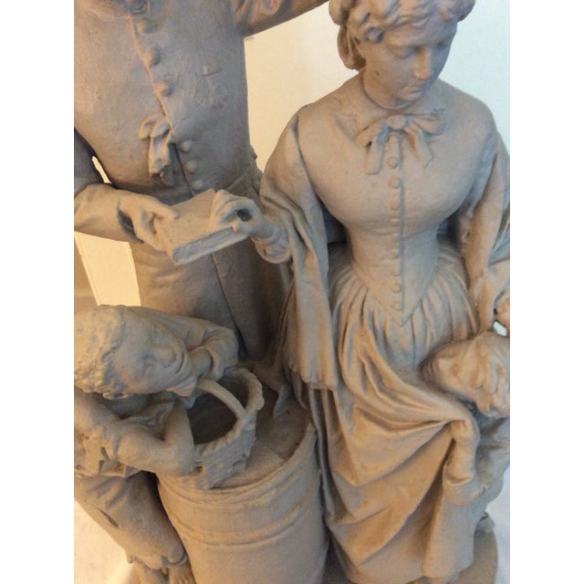 Light Gray Late 19th Century Figurative Family Plaster Sculpture For Sale - Image 8 of 13