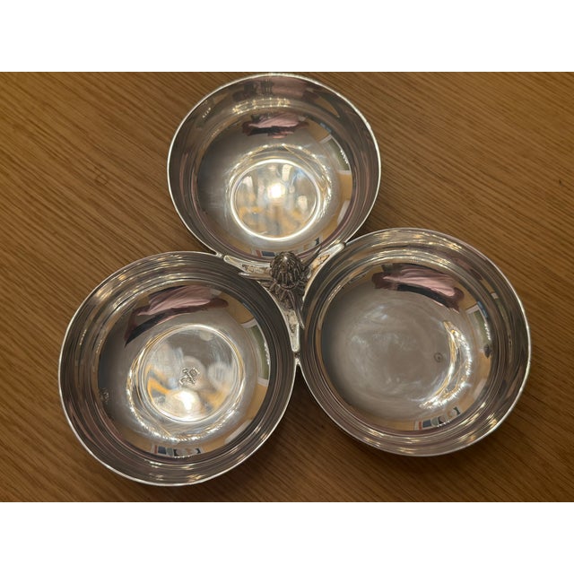 2020s Christofle "Malmaison" Silver-Plated 3-Bowl Server For Sale - Image 5 of 7