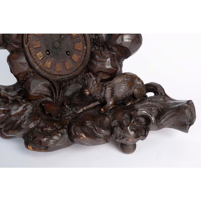 Carved Wooden Mantelclock, 19th Century For Sale - Image 3 of 11