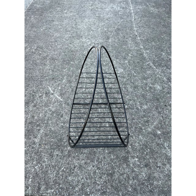 Mid Century Modern Style Metal Magazine Rack . Circular Designed .