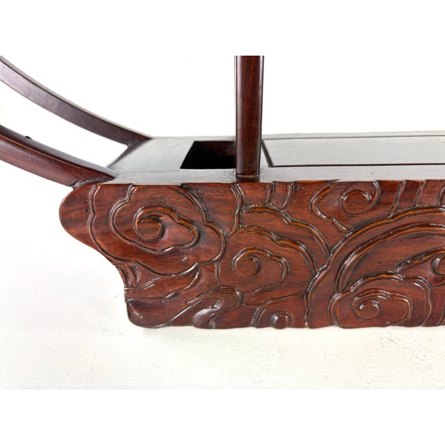 Wood Vintage Chinese Export Handcrafted Mahogany Display Shelf For Sale - Image 7 of 11