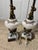 Mid 20th Century Mid 20th Century Neoclassical Style Table Lamps With Milk Glass Bodies, Brass Accents, and Marble Bases For Sale - Image 5 of 10