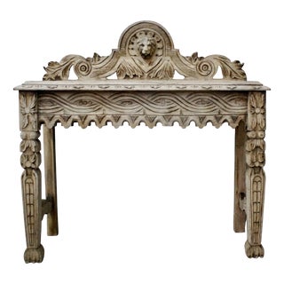 Antique Bleached Oak Hall Table, 1890s For Sale