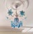 Italian Vintage Murano Style Glass Chandelier, 1980s Blue Floral Lamp, Small Italian Ceiling Light For Sale - Image 3 of 13