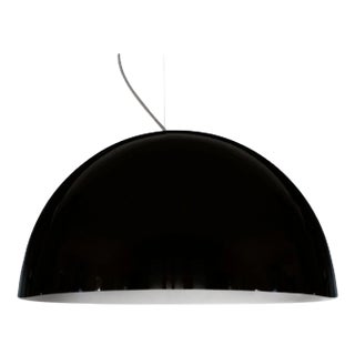 Black Sonora 490 Suspension Lamp by Vico Magistretti for Oluce For Sale
