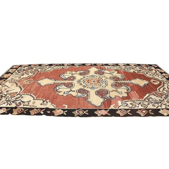 Vintage Turkish Wool Kars Kilim Rug For Sale - Image 4 of 7
