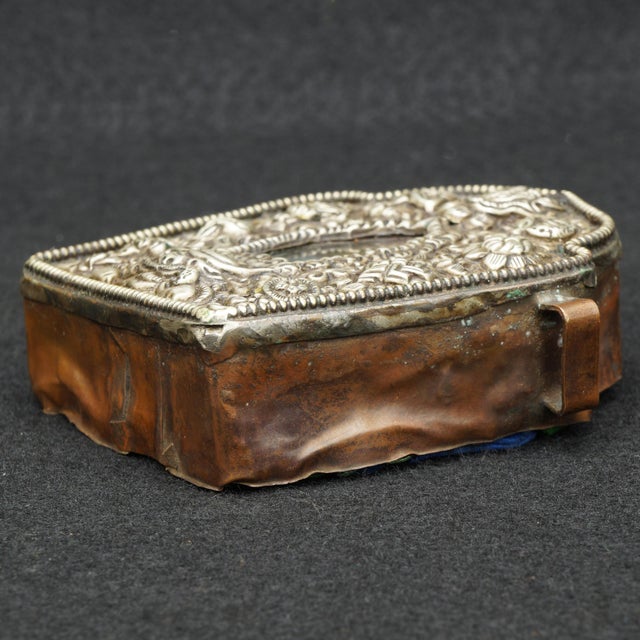 Early 20th C Tibetan Silver Gau Traveling Shrine Box With Fabric Case For Sale - Image 4 of 9