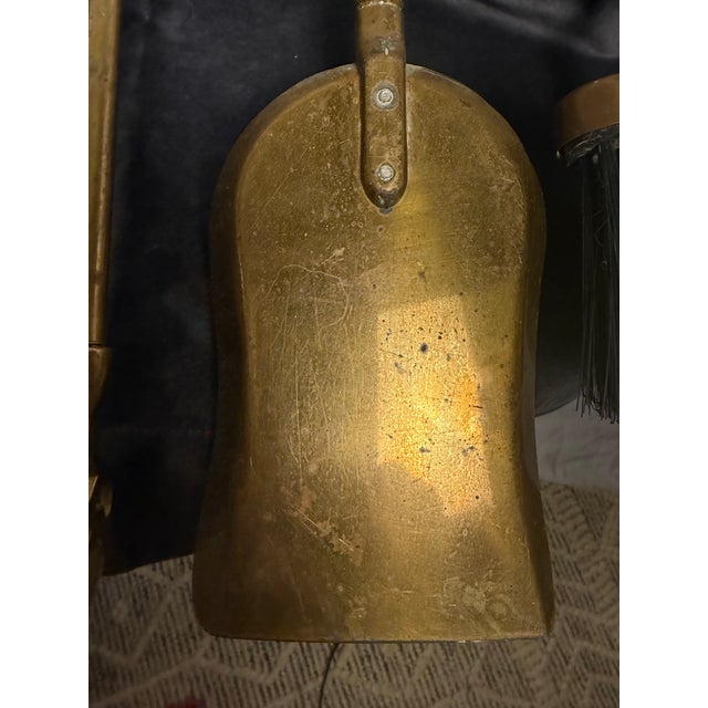 Mid-Century Modern Maison Jansen Style Brass Duck-Head Fireplace Tools & Stand - 5 Pieces For Sale In Dallas - Image 6 of 12