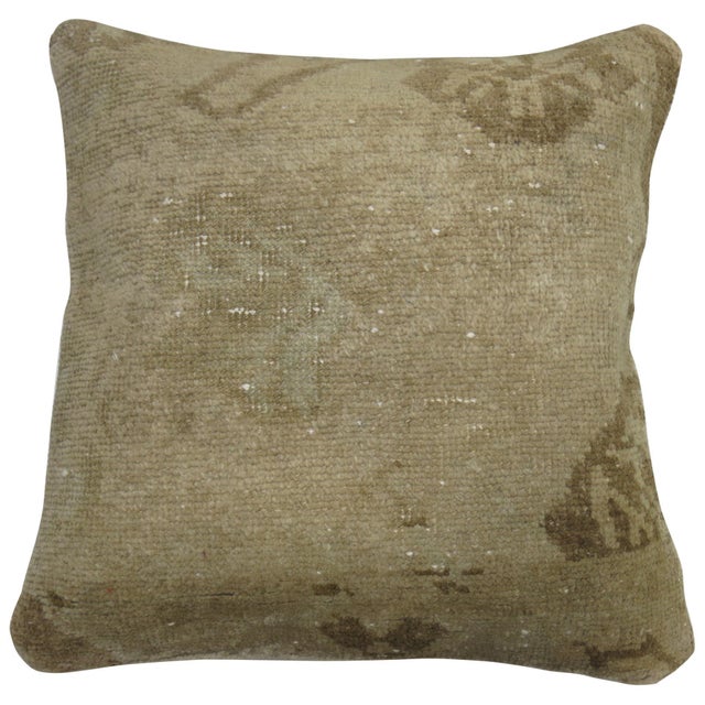 Pillow made from a vintage Turkish Oushak rug. 20'' x 20''