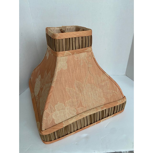 Textile Mid 20th Century Custom Two-Toned Pleated Silk Lamp Shade For Sale - Image 7 of 12