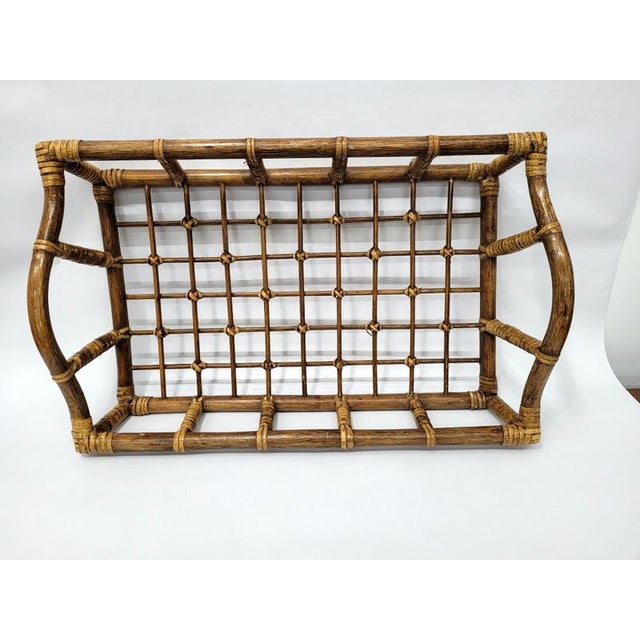 Vintage Bamboo Serving Tray Display Basket Chairish