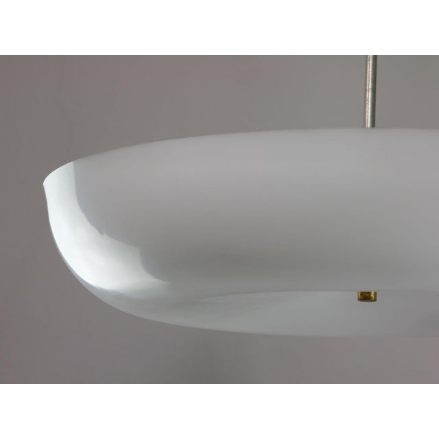 Space Age Italian Acrylic Glass and Brass Pendant Light, 1970s For Sale - Image 11 of 18