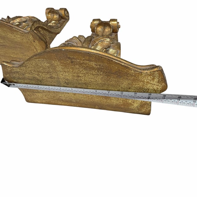 Vintage Monumental Gilt Acanthus Decorative Display Wall Bracket - A Pair For Sale - Image 4 of 5