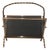 1940s Brass and faux bamboo magazine rack with tinted glass panels on each side. French For Sale