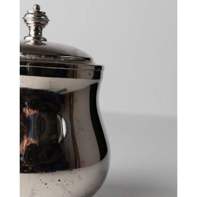 Metal Mid-Century Silver-Plated Glass Ice Bucket with Lid, Italy, 1960s For Sale - Image 7 of 11