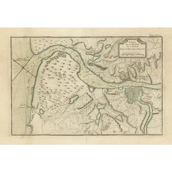 Antique Map of the Adour River, 1764 For Sale - Image 3 of 6