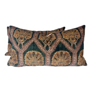 Rober Kime Ltd. "Ottoman Lampas" in Blue 12"x22" PIllows-A Pair For Sale