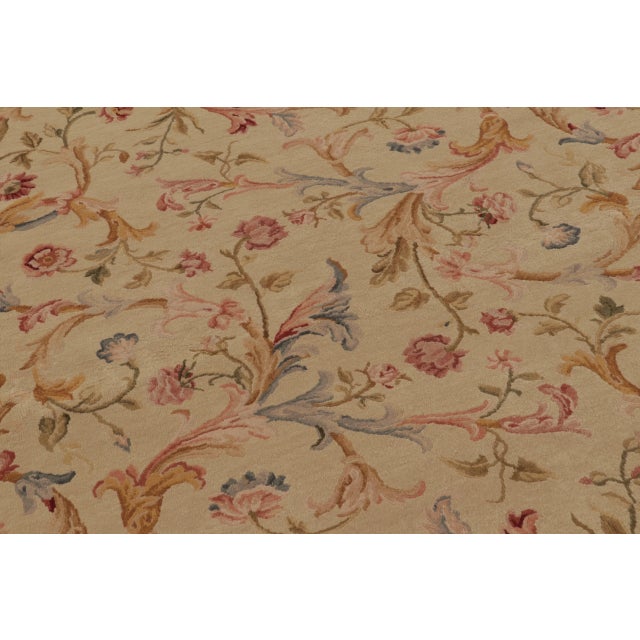 1900 - 1909 Antique French Aubusson Needlepoint Rug With Bold Pastel Florals - Rug & Kilim For Sale - Image 5 of 11