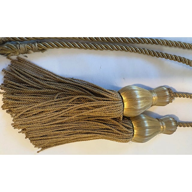 Mid 20th Century Vintage Gold Tassel Tiebacks From Belgium - A Pair For Sale - Image 5 of 6