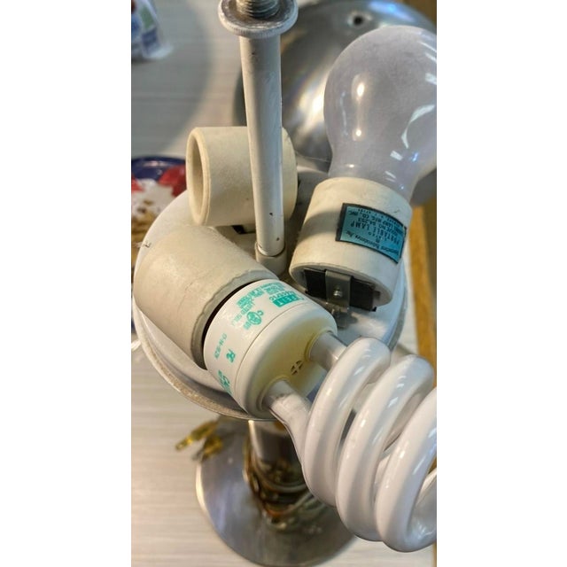 Metal 1970s Laurel Lamp Robert Sonneman Chrome Mushroom Table Lamp With Double Bulb For Sale - Image 7 of 7