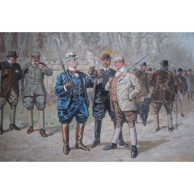 White Richly Attired Sportsman & Sir Terence Watercolour by George Finch Mason For Sale - Image 8 of 8