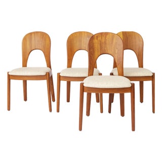 Dining Chairs in Teak by Niels Koefoed for Koefoeds Hornslet, 1970s, Set of 4 For Sale