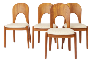 Dining Chairs in Teak by Niels Koefoed for Koefoeds Hornslet, 1970s, Set of 4