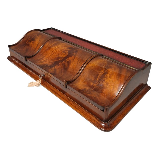 Antique Gentleman's Flame Mahogany Desk or Dresser Box For Sale
