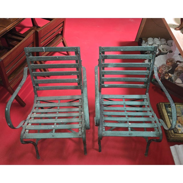 Garden Armchairs in Wood and Iron, 1800s, Set of 2 For Sale - Image 3 of 5