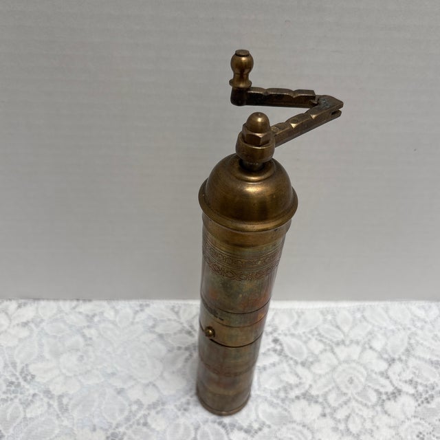 Bring a touch of old-world European charm to your kitchen counter or open shelving with this vintage solid brass spice and...