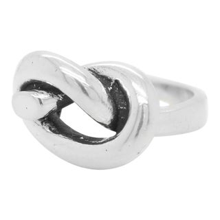 Vintage Puig Doria Sterling Silver Pretzel Knot Band Ring For Sale