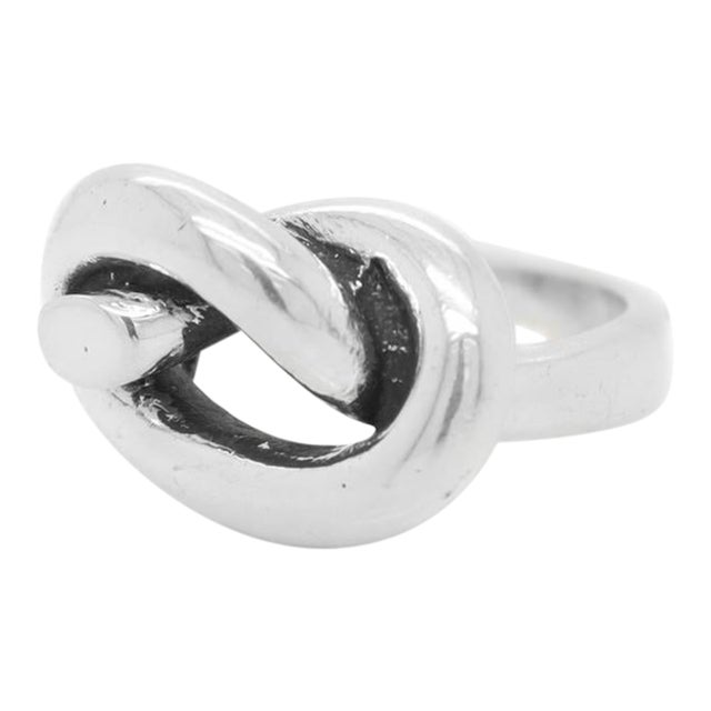 Vintage Puig Doria Sterling Silver Pretzel Knot Band Ring For Sale