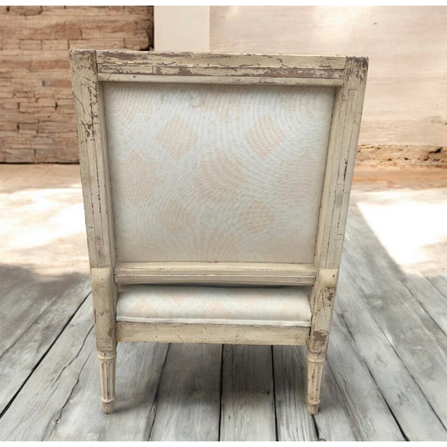 Late 19th Century Antique Chauffeuse Chair With Down Cushion For Sale - Image 5 of 6
