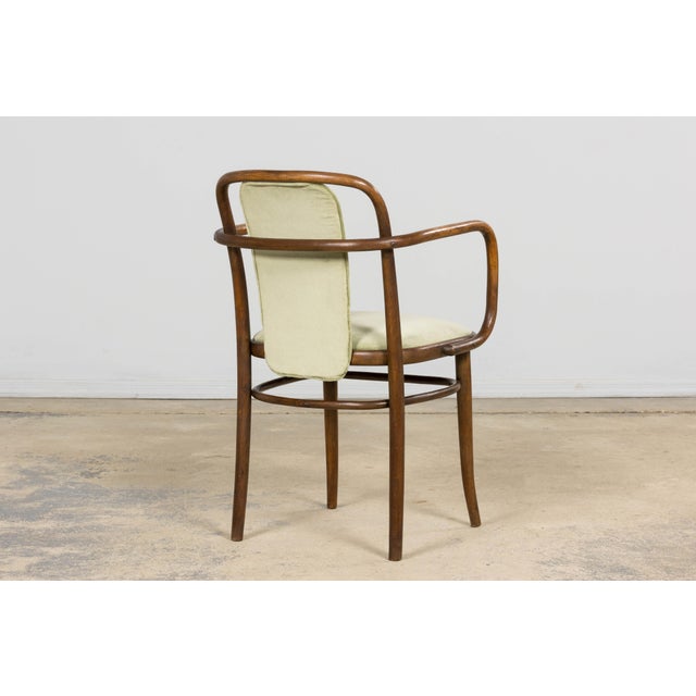 1950s Thonet Bentwood Armchairs in Willow Green Velvet – Pair For Sale - Image 15 of 18