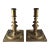 Antique 17th Century Pair of Dutch Bronze Candlesticks. For Sale