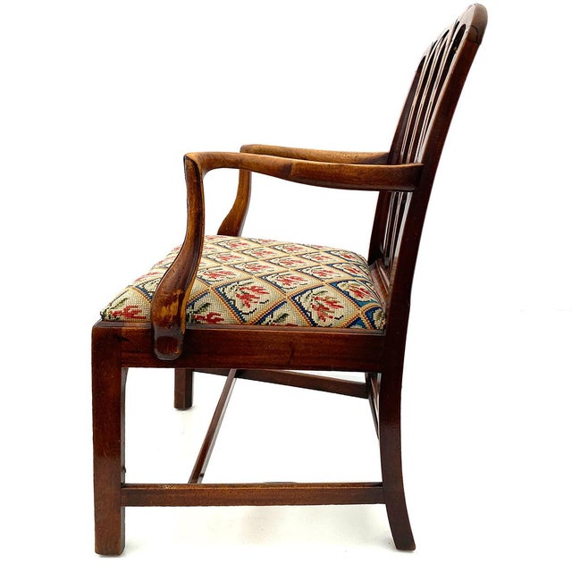 18th Century English George III Mahogany Upholstered Seat Armchair For Sale - Image 9 of 10