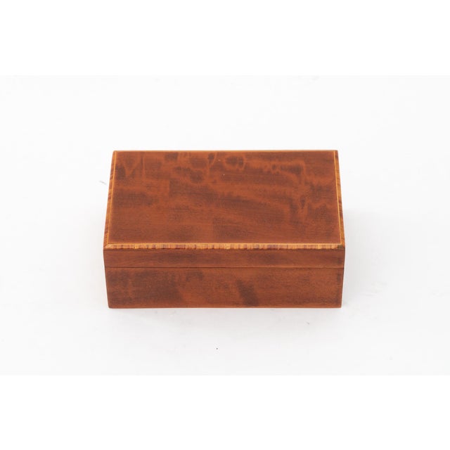 Art deco nut veneer Jewelry Boxes with inlay on the edge vienna around 1920s Hand polished