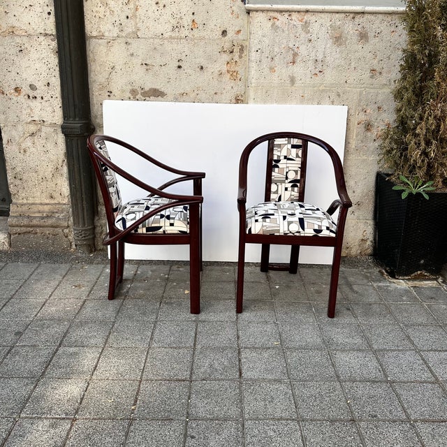 Art Deco Chairs in Upholstered in Euphoria Cubista from Misia Paris, France, 1970s, Set of 4 For Sale - Image 18 of 18