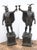 Pair of monumental Italian bronze gladiator figures mounted on integral plinth bases Incredible size at over 8 feet tall -...